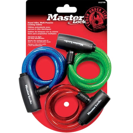 Master Lock BIKE LOCK/CABLE, PK 3 8127TRI